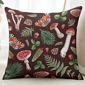 cheap Floral &amp; Plants Style-Mushroom Plant Decorative Toss Pillows Cover 1PC Soft Square Couch Cushion Case Pillowcase for Bedroom Livingroom Sofa Chair