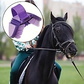abordables Apoyo y Cuidado Animal-Cepillo versátil de cerdas suaves para caballos: herramienta de aseo flexible y multiángulo para caballos y vacas, ideal para bañar y limpiar.
