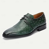 preiswerte Klassische Anzugschuhe-Grüne Oxford-Schuhe aus echtem Leder für Herren – luxuriöse Schnürschuhe mit Krokodilmuster für Kentucky Derbys und Hochzeiten