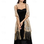 economico impacchi per gli invitati al matrimonio-Scialle Donna Elegante Senza Maniche Poliestere Stole da matrimonio Con Nappa Per Feste Primavera &amp; Estate