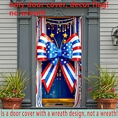 cheap Garage &amp; Door Banners-4th of July Independence Day Door Decorations Door Covers American Door Tapestry Door Curtain Decoration Backdrop Indoor/Outdoor Door Banner for Front Door Farmhouse