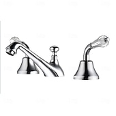 abordables Robinets LED-Robinet lavabo - Séparé Plaqué Diffusion large Deux poignées trois trousBath Taps
