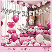 cheap Birthday Party Supplies-Birthday Party Scene Decoration Set - Multicolor Balloons with &#039;Happy Birthday&#039; Balloons Banner