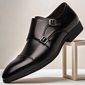 economico Formale-scarpe monk strap bicolore da uomo in marrone e beige, perfette per occasioni formali e di lavoro