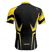 abordables Maillots Hombre-Hombre Maillot de Ciclismo Geométrico Manga Corta Bicicleta Camiseta Maillot con 3 bolsillos traseros MTB Bicicleta Montaña Secado rápido Diseño Anatómico Capilaridad Transpirable Deportes Amarillo
