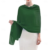 cheap Shawls-Women's Wrap Elegant Sleeveless Chiffon Wedding Wraps With Pure Color For Party Spring &amp; Summer