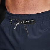 cheap Casual Shorts-Men&#039;s Athletic Shorts Shorts Running Shorts Gym Shorts Sport Daily Quick Dry High Stretch Comfortable Pocket Drawstring Elastic Waist Letter Short Gymnatics Casual Activewear Black Navy Blue