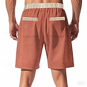 baratos Shorts de moletom-Homens calções atléticos Shorts de moletom Calção Shorts de verão Bolsos Com Cordão Cintura elástica Bloco de cor Conforto Respirável Curto Ao ar livre Esportes Clássico Casual Preto Azul
