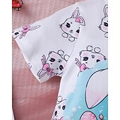 billiga Flickans 3D-djur-Påsk Flickor 3D Grafisk Kanin Pyjamasset T-shirts och byxor Pyjamasset Kortärmad 3D-tryck Sommar Vår Aktiv Grundläggande Barn 4 år + Rund hals Hem Dagligen Normal