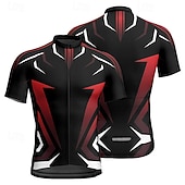 cheap Men's Jerseys-Men's Cycling Jersey Geometric Short Sleeve Bike Tee Tshirt Jersey with 3 Rear Pockets Mountain Bike MTB Quick Dry Anatomic Design Wicking Breathable Sports Yellow Red Blue Clothing Apparel