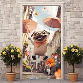 billiga Dörröverdrag-Rolig djur dansande dörrdekorationer dörröverdrag dörrgobeläng dörrgardin dekoration bakgrund inomhus/utomhus dörrbanner för främre dörr bondgård