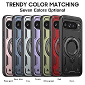 お買い得  その他のスマホケース-電話 ケース 用途 グーグル ピクセル9プロ ピクセル9プロXL ピクセル9 バックカバー スタンド付き 磁石バックル ワイヤレス充電をサポート レトロ風 TPU PC