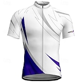 tanie Męskie koszulki-Męskie Koszulka rowerowa Geometryczny Krótki rękaw Rower Tee Tshirt Dżersej z 3 tylnymi kieszeniami Kolarstwo górskie Szybkie wysychanie Anatomiczny kształt Odprowadzające wilgoć Oddychający Sport