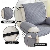 baratos Capa de reclinável-Capas de cadeira reclinável 100% à prova d&#039;água, capa de cadeira reclinável antiderrapante, capa protetora de móveis, capa lavável com bolso, tiras elásticas para animais de estimação, cães