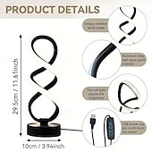 cheap Table Lamps-Modern Spiral LED Table Lamp Adjustable Brightness 3 Color Modes USB Powered Night Light for Bedroom Hall or Office Dormitory Decor Table Lamp