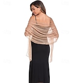 voordelige bruiloft gast wraps-Damesomslag Elegant Mouwloos Polyester Bruiloftsomslagen Met Pure Kleur Voor Feest Lente zomer