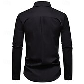 economico camicia da uomo con bottoni-Per uomo Camicia Camicia estiva Maglietta informale Camicia da spiaggia Camicia con bottoni Nero Bianco Manica lunga Floreale Bavero Da mare Hawaiano Con ricami Abbigliamento Poliestere Di tendenza