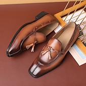 economico Semi-formale-scarpe derby kentucky marroni da uomo con dettaglio nappa - oxford in pelle lucida per eventi di corsa e occasioni formali