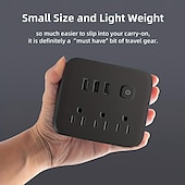 お買い得  家庭用器具-1個の電源タップサージプロテクタフラットプラグデスクトップ充電ステーション、過負荷保護機能付き、ホームオフィス旅行用コンピュータ用