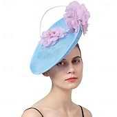billige Coiffer-Hodeplagg Stoff Fedora-hatt Bryllup Fødselsdag Temafest Hesteveddeløp Elegant Vintage Søt Med Fjær Blomsterhodeplagg