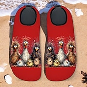 cheap Graphic Print Shoes-Men&#039;s Funny Beach Water Shoes - Cartoon Chicken Print, Quick-Dry Aqua Socks for Swimming, Surfing &amp; Outdoor Activities