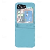 cheap Samsung Cases-Phone Case For Samsung Galaxy Z Flip 7 Z Flip 6 Z Flip 5 Z Flip 4 Back Cover Magnetic Support Wireless Charging Card Slot Retro TPU PU Leather