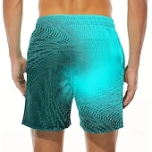 billiga Geometrisk tryck-Herr Geometrisk Gradientfärg Linje Badshorts Boardshorts Medium Midja Streetwear Hawaiisk Strandsemester Sidfickor Mesh foder Elastisk dragsko i midjan Designer Kläder