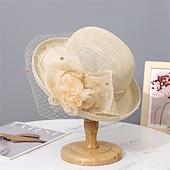 ieftine pălării de petrecere-Pălării pălărie de soare din organza vacanță petrecere de ceai curse de cai cocktail elegantă vintage cu accent floral de accesorii pentru cap