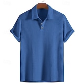 economico Camicie Popover da Uomo-Per uomo Camicia Camicia Estiva Camicia casual Camicia da Spiaggia Camicia con Bottoni Nero Bianco Rosso Borgogna Blu reale Manica Corta Semplice Colletto a Camicia Vacanza Camicia hawaiana