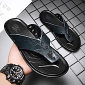 preiswerte Urlaubsandalen-Moderne Flip-Flops aus hellbraunem Kunstleder für Herren mit doppelten Aussparungen und verstellbaren Riemen – vielseitiges Schuhwerk für Komfort im Alltag
