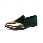 preiswerte Männer Schuhe-Männer Mardi Gras rote Samt und goldene Akzent Slipper – luxuriöse Slipper für Karneval Partys und elegante Veranstaltungen