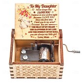 voordelige Cadeaus-Houten Laser Gegraveerde 1PC Muziekdoos - Kleurrijke Muziekdoos Speelt You Are My Sunshine - Moeder Naar Dochter Cadeaus voor Verjaardag/Moederdag/Dankzegging Kerstcadeau