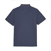 preiswerte Klassisches Poloshirt für Herren-Herren Poloshirt aus Seide, Baumwolle und Lyocell, Strick-Polopullover, Business-Casual, Revers, kurze Ärmel, formell, Farbblock, Knöpfe, Sommer, Marineblau, Braun, Armeegrün, Dunkelgrau