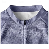 abordables Maillots pour hommes-Homme Maillot Velo Cyclisme Manche Courte Cyclisme Tee-shirt Maillot avec 3 poches arrière VTT Vélo tout terrain Respirable Séchage rapide Conception anatomique Mèche Violet Des sports Vêtement Tenue
