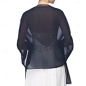 preiswerte Wraps für Hochzeitsgäste-Damenumhang Elegant Ärmellos Chiffon Hochzeit Schals Mit Unifarbe Für Party Frühling &amp; Sommer