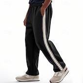 preiswerte Sweatpants-Herren Sporthose Jogginghose Hose Freizeithose Kordelzug Seitenstreifen Gerader Schnitt Einfach Komfort Atmungsaktiv Volle Länge Outdoor Lässig Laufen Sport Mode Schwarz Rote