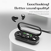 זול אוזניות אלחוטיות אמיתיות TWS-אוזניות Bluetooth אלחוטיות לשינה 2 באחד דקיקות הפחתת רעש תצוגה דיגיטלית עם חיי סוללה ארוכים