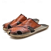abordables Sandales décontractées-Sandales d&#039;extérieur en similicuir pour hommes avec semelle robuste et design respirant – chaussures confortables pour la randonnée et les vêtements décontractés