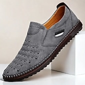 preiswerte Herrenpantoletten &amp; -slipper-Herren Slipper aus braunem Wildleder - atmungsaktive, ausgehöhlte Freizeitschuhe für Sommer und Arbeit