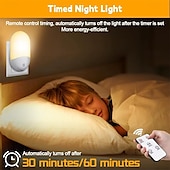 tanie włączana lampka nocna-pilot led lampka nocna salon sypialnia dekoracja lampka nocna ciepła poświata przełącznik światła ochrona oczu bez migotania uk usa ue wtyczka zasilania 1 szt.