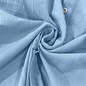economico Casual da lavoro-Per uomo Camicia in cotone e lino Semplice Vacanza Nero Bianco Cachi Grigio scuro Manica Lunga Colletto alla coreana Abbigliamento