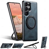 Χαμηλού Κόστους Samsung Θήκη-τηλέφωνο tok Για Samsung Galaxy S24 Ultra Plus S23 Ultra Plus S22 Plus Ultra S25 S25 Plus S25 Ultra Πίσω Κάλυμμα με βάση στήριξης Μαγνητική Υποστήριξη ασύρματης φόρτισης Ρετρό TPU PC PU δέρμα