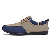 baratos Ténis para Homem-sapatos masculinos casuais com cadarço em bege e azul marinho, design exclusivo em tecido, perfeitos para o estilo e conforto do dia a dia
