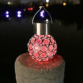 economico Striscie luci ad energia solare-2 pezzi di luci esterne a LED solari, lampadari appesi, lanterne esterne impermeabili con luce che cambia colore per decorazioni per le feste in giardino, balcone, cortile