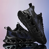 preiswerte Herren Laufschuhe-Sportliche Herren-Sneaker, auffälliges Flammen-Design in Schwarz und Rot, Sportschuhe zum Laufen und fürs Fitnessstudio
