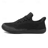 billiga Vardagssneakers-barfota vardagssneakers för män - modern svart, andningsbar mesh, komfortsula - lämplig för dagligt bruk och lätta sporter