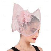 abordables Fascinators-accessoire Imitation Lin Mariage Soirée Élégant Mariage Avec Fleur Casque Couvre-chef