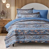 abordables 100% Coton-Housse de couette mandala ethnique taille double ensemble de literie en coton ensembles de lit housse de couette douce légère avec 2 taies d&#039;oreiller pour l&#039;été le printemps