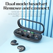 זול אוזניות אלחוטיות אמיתיות TWS-אוזניות Bluetooth אלחוטיות לשינה 2 באחד דקיקות הפחתת רעש תצוגה דיגיטלית עם חיי סוללה ארוכים