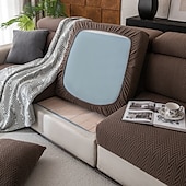abordables Funda de sofá-1 funda de asiento elástica de líneas simples y lisas con diseño de espiga, funda de asiento de sofá de vellón polar suave de jacquard universal, fácil de limpiar &amp;Funda de sofá duradera